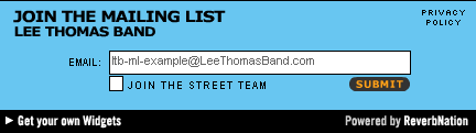 RN Fan Collector widget: sign up for mail list